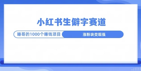 小红书生僻字玩法，快速涨分变现详解-冒泡网