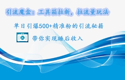 引流魔盒：工具箱拉新，拉流量玩法，单日引爆500+精准粉的引流秘籍-冒泡网