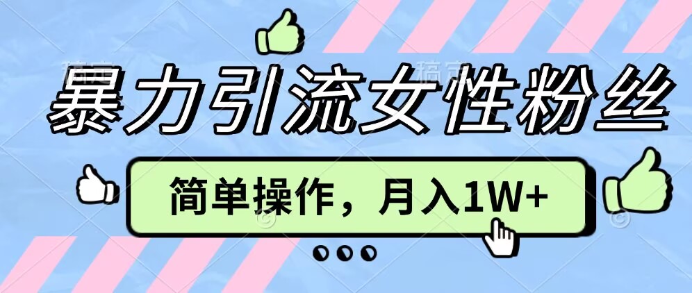 操作“零难度”小众项目，疯狂引流女性粉丝，月入轻松破 1W+-冒泡网