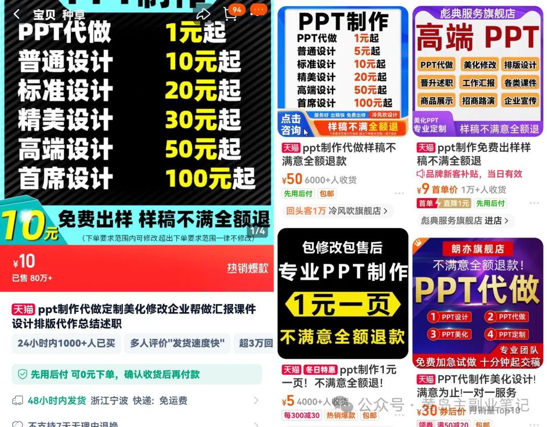 冒泡网创：PPT代制作，3900粉丝变现10w+!