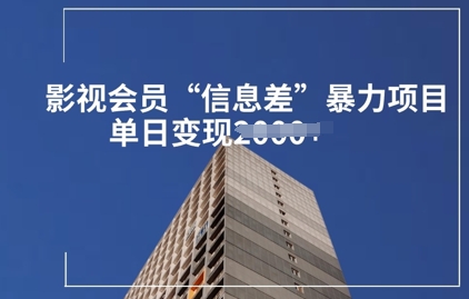 影视会员信息差暴力项目拆解-冒泡网
