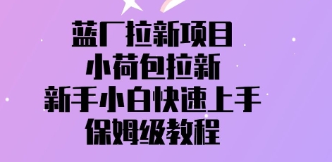 蓝厂拉新项目，小荷包拉新，新手小白快速上手，保姆级教程-冒泡网