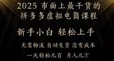 25年最干货的拼多多虚拟电商课程，小白轻松上手，月入过w只是门槛!虚拟电商，如皓月见青天-冒泡网