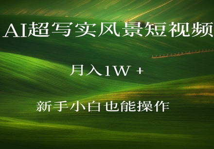 AI超写实风景短视频，月入1w，新手小白都能操作-冒泡网