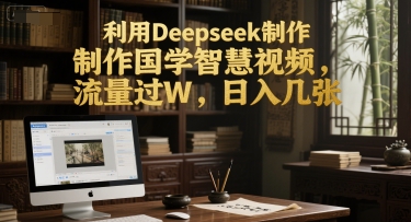 利用Deepseek制作国学智慧视频，流量过W，日入几张-冒泡网
