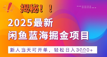 2025最新闲鱼蓝海掘金项目，新人当天可开单，轻松日入多张+的保姆级教程-冒泡网