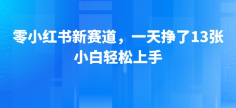 小红书新赛道，一天挣了13张，小白轻松上手-冒泡网