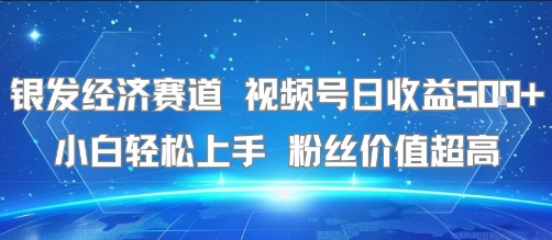 银发经济赛道 视频号日收益5张+ 小白轻松上手  粉丝价值超高-冒泡网