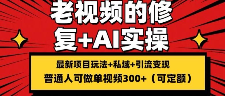 修复老视频的玩法，搬砖+引流的变现(可持久)，单条收益300+【揭秘】-冒泡网