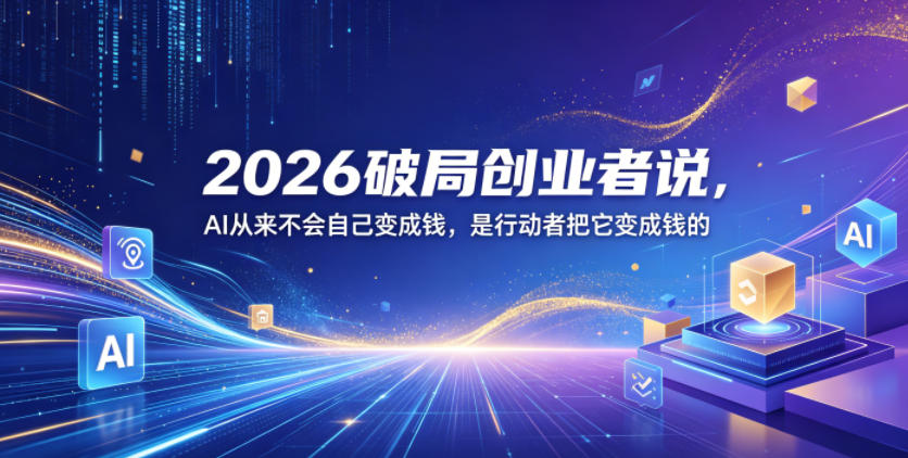 00d1389f46b98af4520b0e5adb94e141.jpeg 2026破局创业者说,AI从来不会自己变成钱,是行动者把它变成钱的【文档】