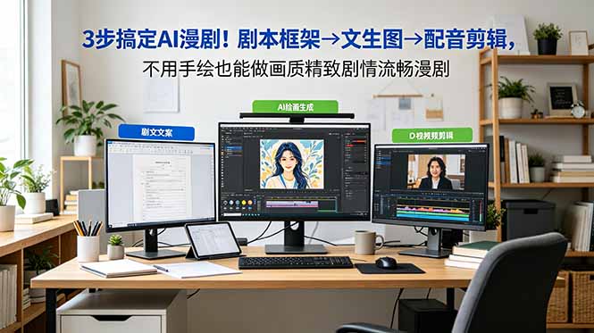 3步搞定AI漫剧！剧本框架→文生图→配音剪辑，不用手绘也能做画质精致剧情流畅漫剧-冒泡网