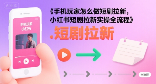 手机玩家怎么做短剧拉新，小红书短剧拉新实操全流程-冒泡网