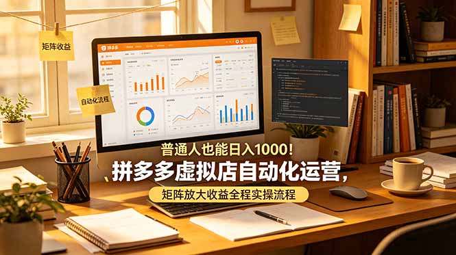 普通人也能日入 1000！拼多多虚拟店自动化运营，矩阵放大收益全程实操流程-冒泡网