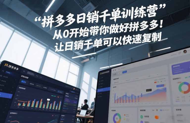 拼多多日销千单训练营，从0开始带你做好拼多多，让日销千单可以快速复制(更新26年4月)-冒泡网