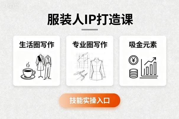 服装人IP打造课，文案创富+生活圈写作+专业圈写作+服装人专属+吸金元素+技能实操-冒泡网