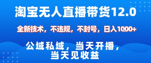 淘宝无人直播12.0,公域私域技术,不封号,不违规布局双十一流量风口,日入1k(独家技术)【揭秘】-冒泡网