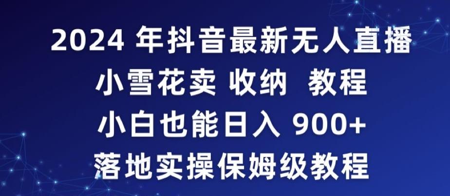 2024年抖音最新无人直播小雪花卖收纳教程，小白也能日入900+落地实操保姆级教程【揭秘】-冒泡网