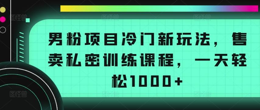 男粉项目冷门新玩法，售卖私密训练课程，一天轻松1000+【揭秘】-冒泡网