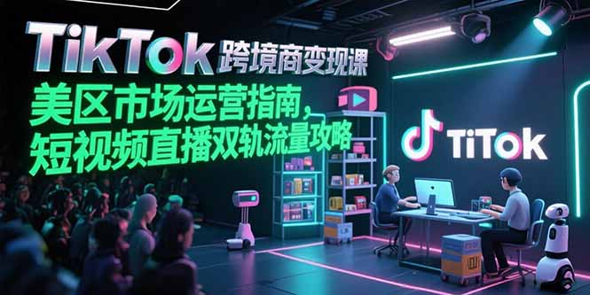 TikTok跨境电商变现课，美区市场运营指南，短视频直播双轨流量攻略-冒泡网
