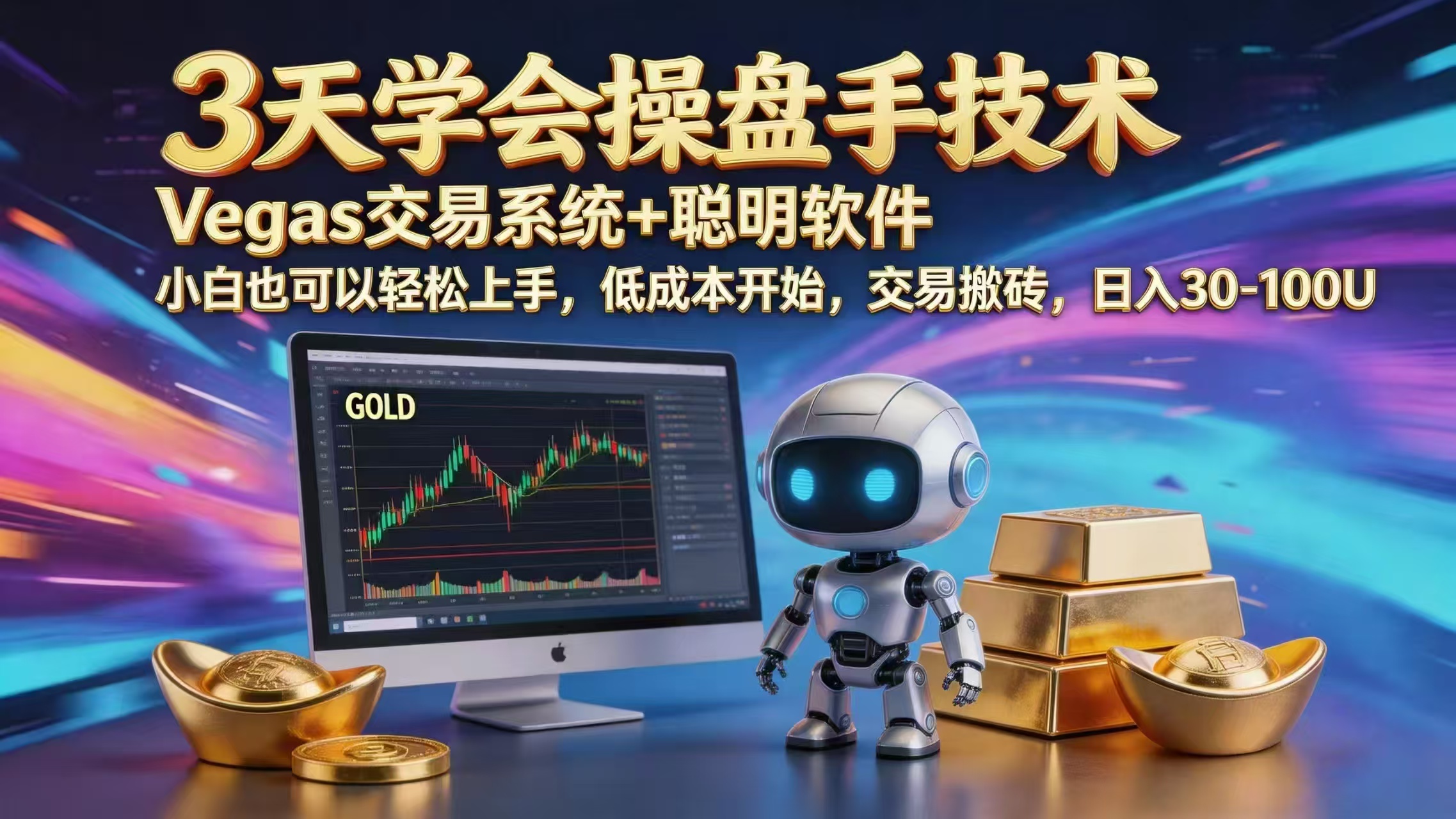 三天学会操盘手技术，vegas技术+聪明软件，小白也可以轻松上手，日入1000+-冒泡网