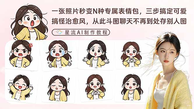 07fac3d7b491b6a519a1177358ef8553.jpeg 一张照片秒变N种专属表情包,三步搞定可爱搞怪治愈风,从此斗图聊天不再到处存别人图