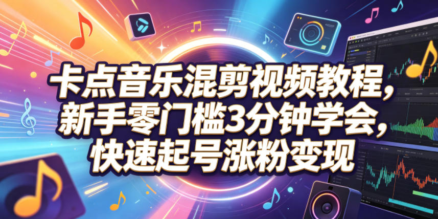 09b56bb22f789141998daf683325ff33.jpeg 卡点音乐混剪视频教程,新手零门槛3分钟学会,快速起号涨粉变现