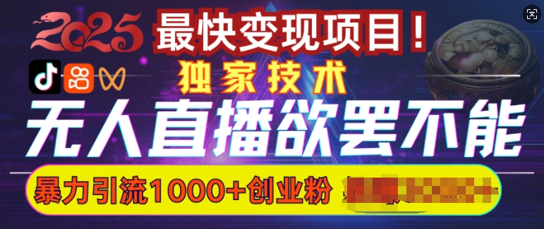欲罢不能的无人直播引流，超暴力日引流1000+高质量精准创业粉-冒泡网