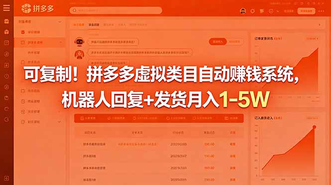 0aa4f790f65a103330409e350f0291fd.jpeg 可复制!拼多多虚拟类目自动赚钱系统,机器人回复+发货月入 1-5W