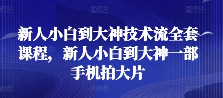 新人小白到大神技术流全套课程，新人小白到大神一部手机拍大片-冒泡网