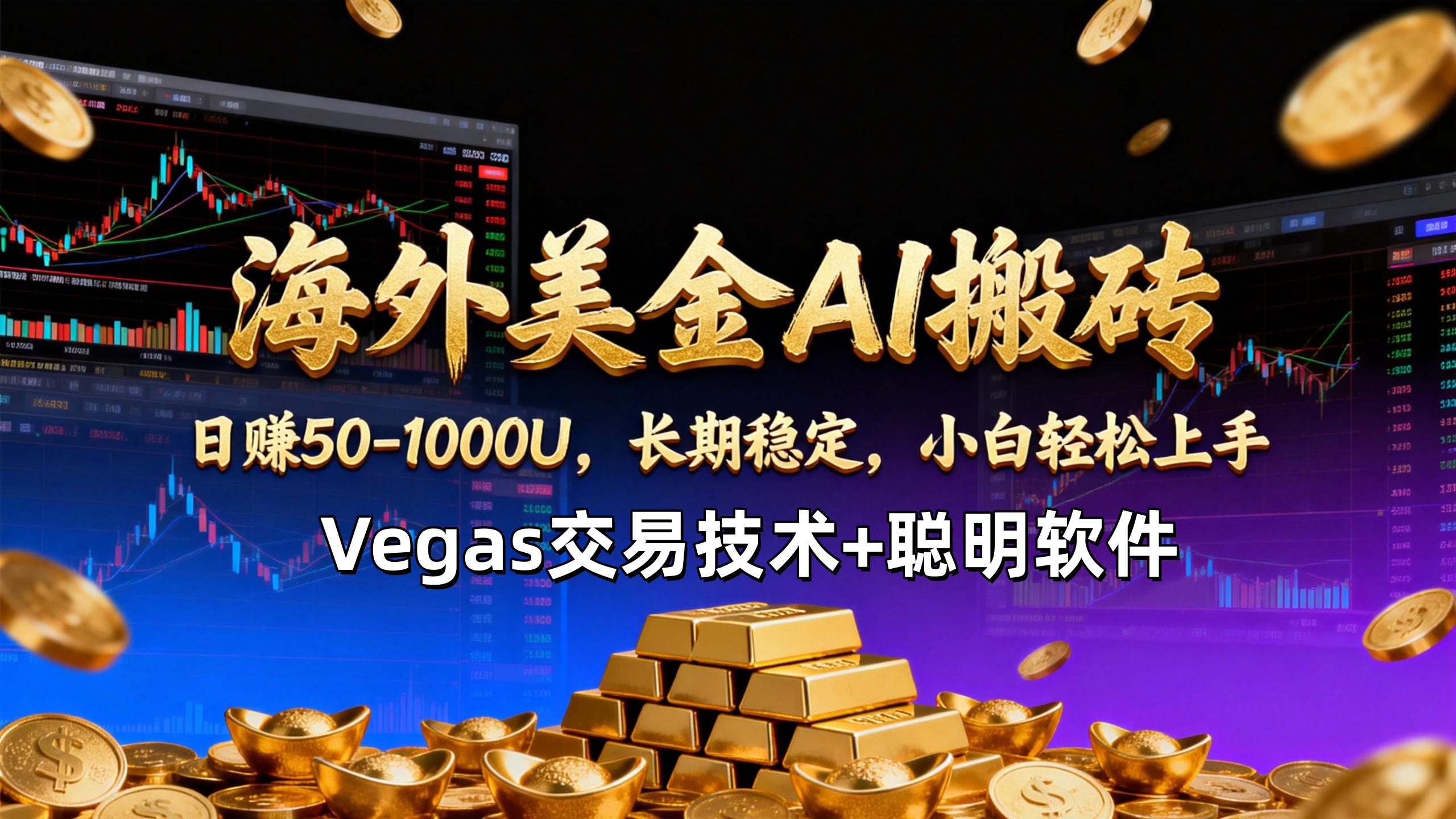【海外美金AI搬砖】Vegas交易技术+聪明软件,日赚50-1000U,长期稳定,小白轻松上手。-冒泡网