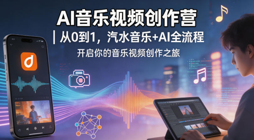 AI音乐视频创作营｜从0到1，汽水音乐+AI全流程，开启你的音乐视频创作之旅-冒泡网
