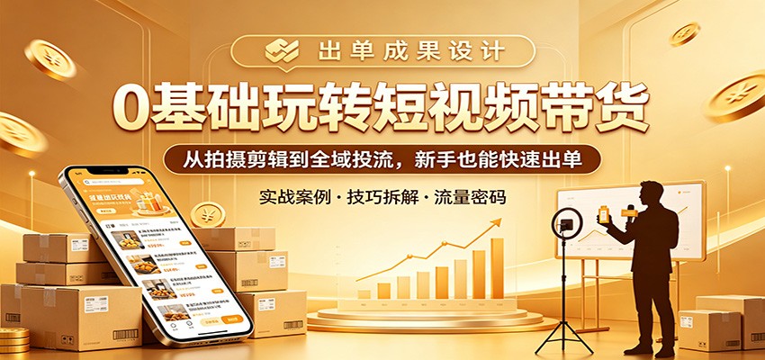 0基础玩转短视频带货:从拍摄剪辑到全域投流,新手也能快速出单-冒泡网