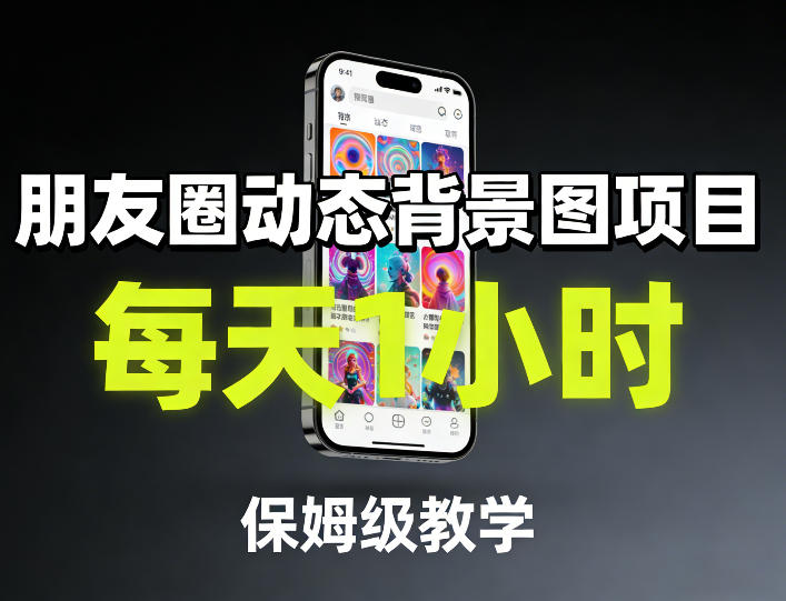 朋友圈动态背景图项目，每天1小时，保姆级教学-冒泡网