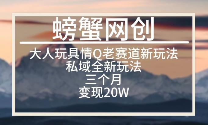 大人玩具情Q用品赛道私域全新玩法，三个月变现20W，老项目新思路【揭秘】-冒泡网