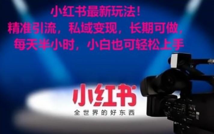 小红书最新玩法！精准引流，私域变现，长期可做，每天半小时，小白也可轻松上手-冒泡网