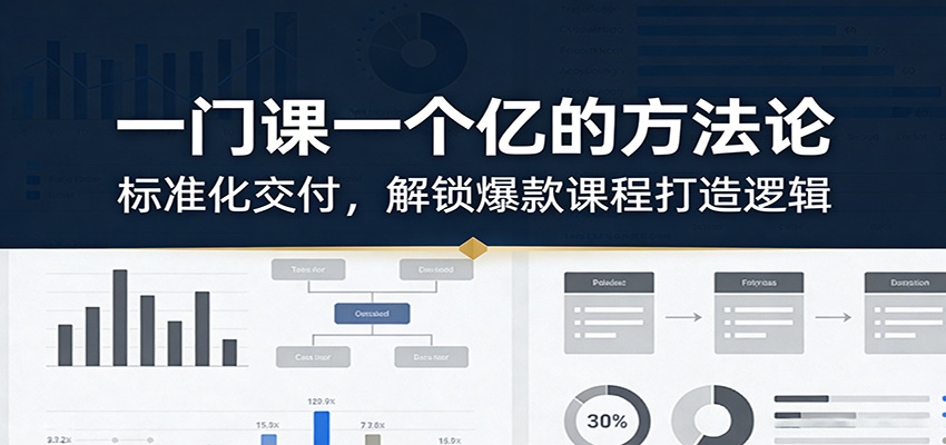 一门课一个亿的方法论：标准化交付，解锁爆款课程打造逻辑-冒泡网