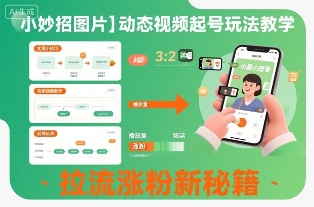 小妙招图片＋动态视频起号玩法教学，拉流涨粉新秘籍-冒泡网