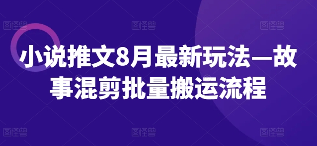 小说推文8月最新玩法—故事混剪批量搬运流程-冒泡网