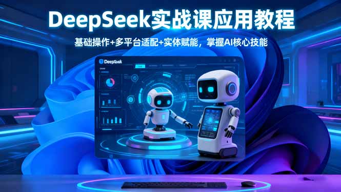 DeepSeek实战课应用教程、基础操作+多平台适配+实体赋能,掌握AI核心技能-冒泡网
