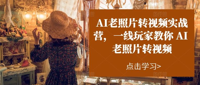 AI老照片转视频实战营，一线玩家教你AI老照片转视频-冒泡网