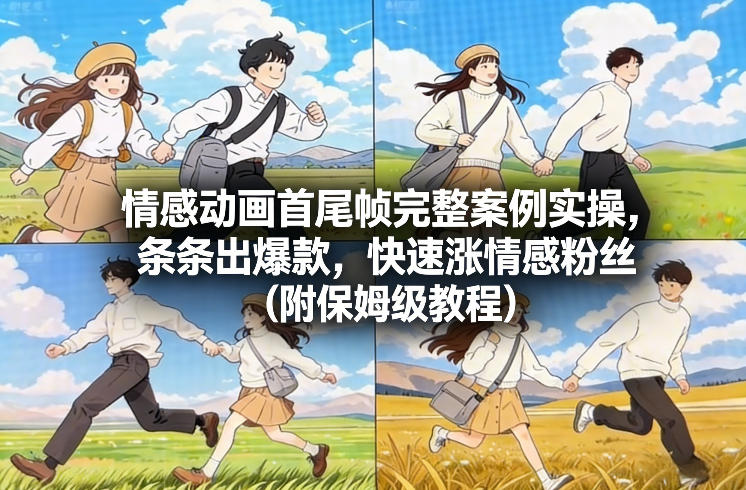情感动画首尾帧完整案例实操，条条出爆款，快速涨情感粉丝(附保姆级教程)-冒泡网