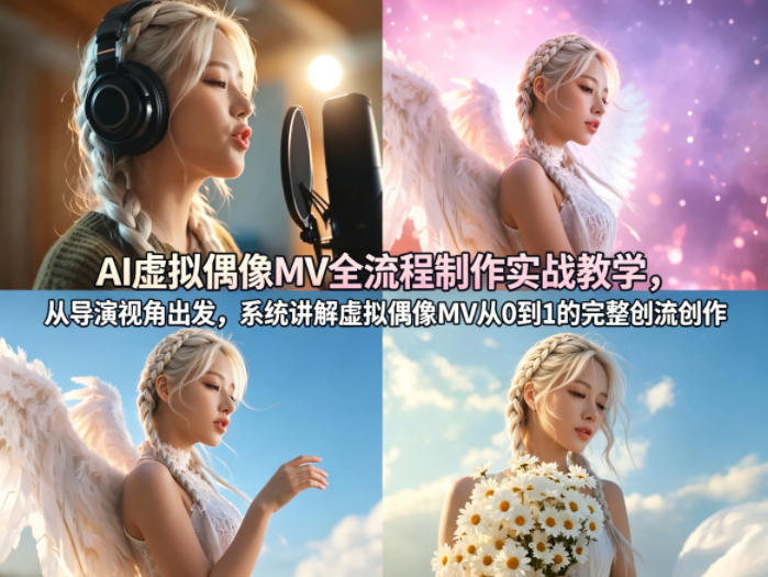 AI虚拟偶像MV全流程制作实战教学，从导演视角出发，系统讲解虚拟偶像MV从0到1的完整创作流程-冒泡网