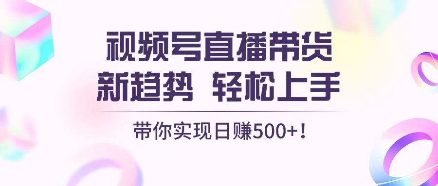 视频号直播带货新趋势，轻松上手，带你实现日赚500+-冒泡网