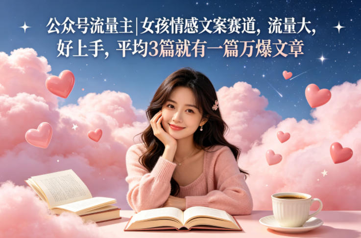 公众号流量主女孩情感文案赛道，流量大，好上手，平均3篇就有一篇万爆文章-冒泡网