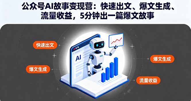 公众号AI故事变现营：快速出文、爆文生成、流量收益，5分钟出一篇爆文故事-冒泡网