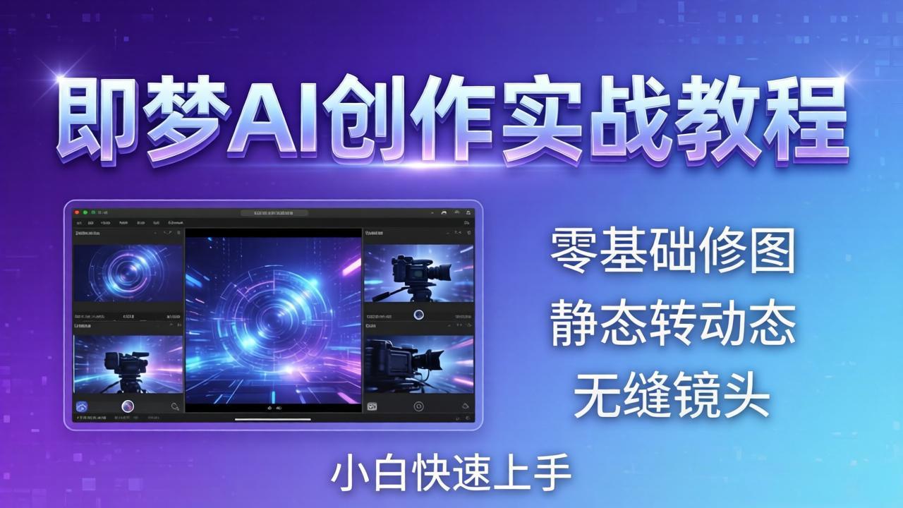 即梦AI创作实战教程，从零基础修图到AI导演，实战教学静态转动态+无缝镜头，小白快速上手-冒泡网