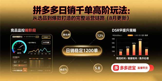 拼多多日销千单高阶玩法：从选品到爆款打造的完整运营链路(8月更新-冒泡网