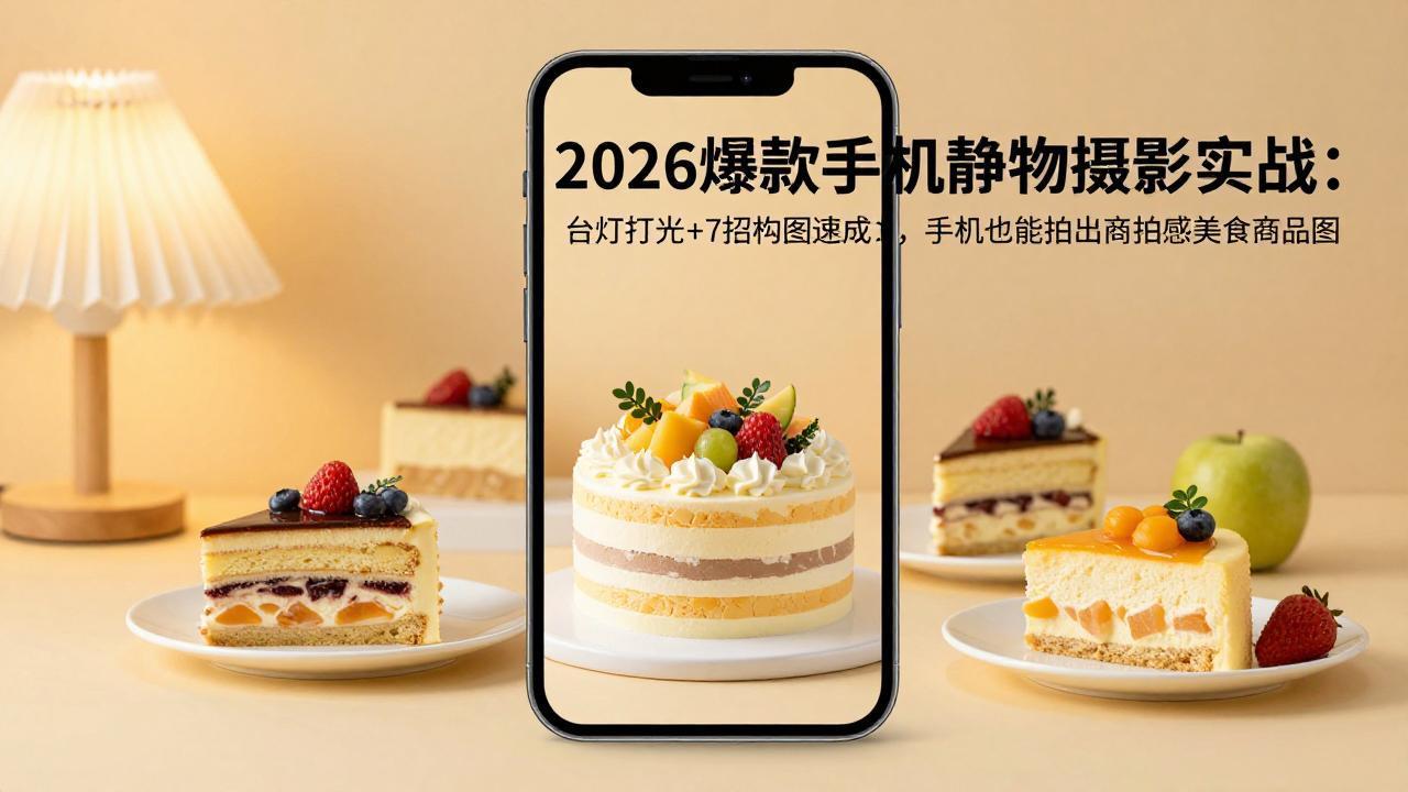 2026爆款手机静物摄影实战：台灯打光+7招构图速成，手机也能拍出商拍感美食商品图-冒泡网