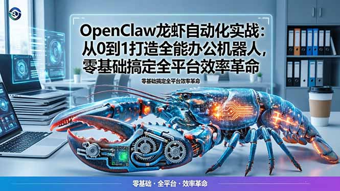 OpenClaw龙虾自动化实战：从0到1打造全能办公机器人，零基础搞定全平台效率革命-冒泡网