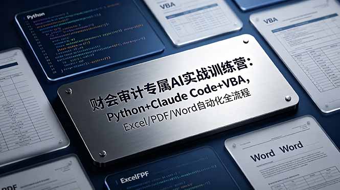 财会审计专属 AI实战训练营：Python+Claude Code+VBA，Excel/PDF/Word自动化全流程-冒泡网